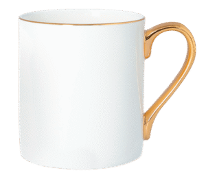 Taza de porcelana para sublimación con borde y asa de color