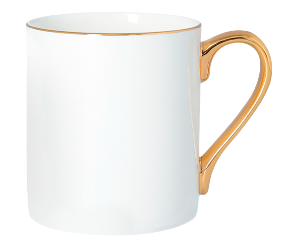 Taza de porcelana para sublimación con borde y asa de color